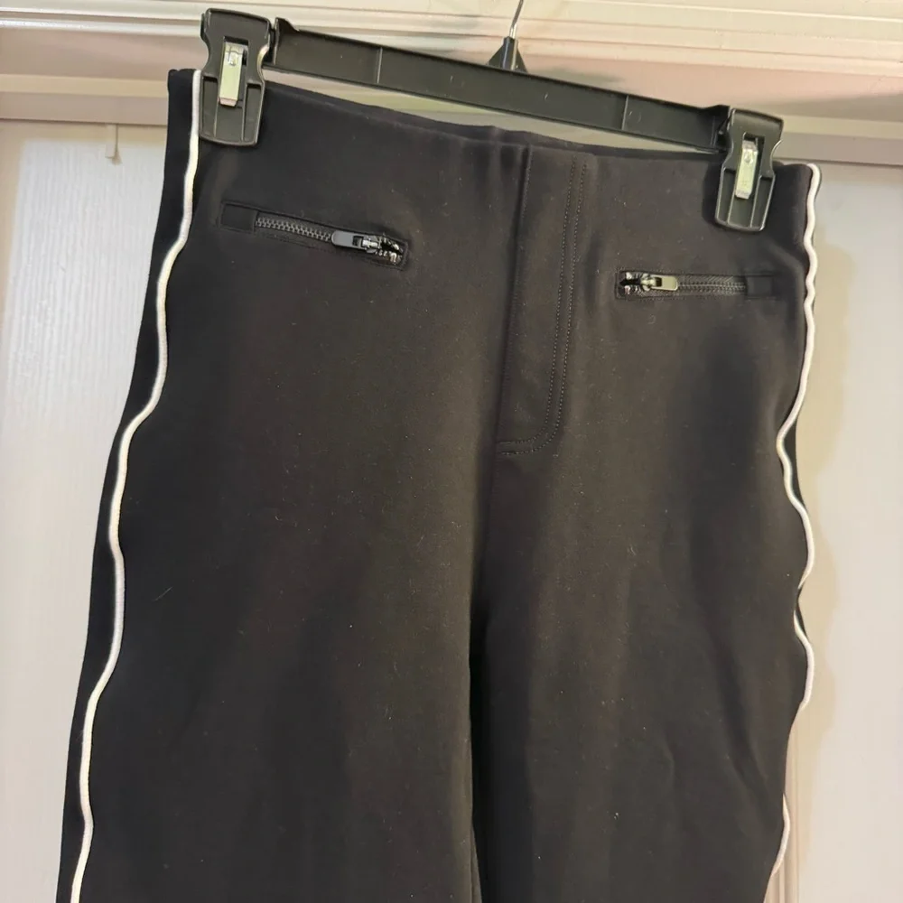Spanx The Perfect Pants Womens Medium Piped Skinny Ankle Pull On Ponte Knit